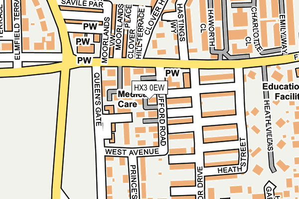 HX3 0EW map - OS OpenMap – Local (Ordnance Survey)