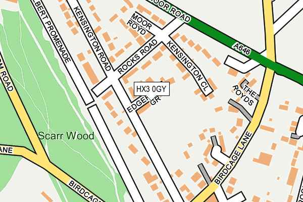 HX3 0GY map - OS OpenMap – Local (Ordnance Survey)