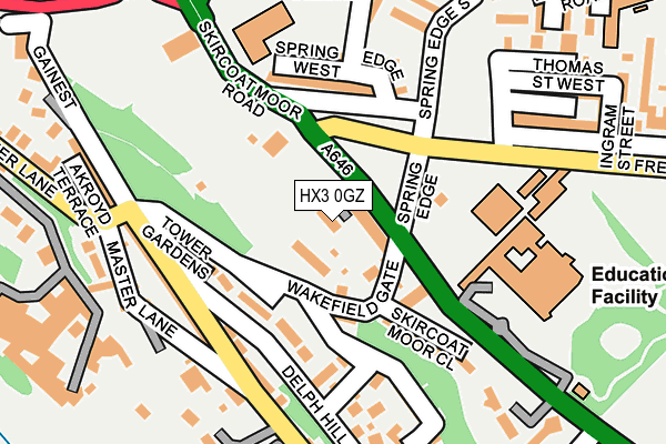 HX3 0GZ map - OS OpenMap – Local (Ordnance Survey)