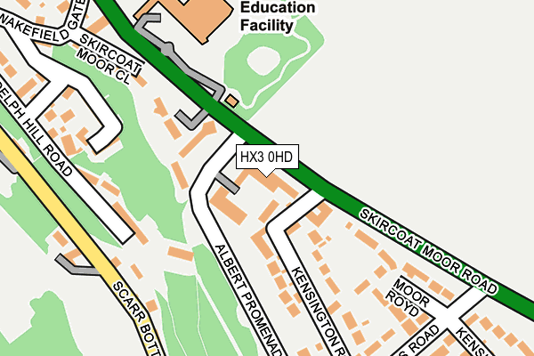 HX3 0HD map - OS OpenMap – Local (Ordnance Survey)