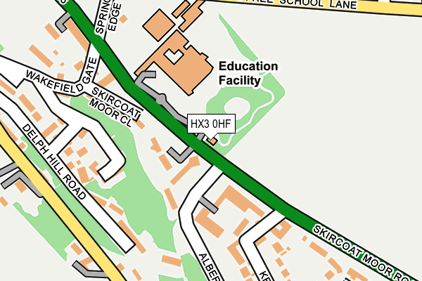 HX3 0HF map - OS OpenMap – Local (Ordnance Survey)