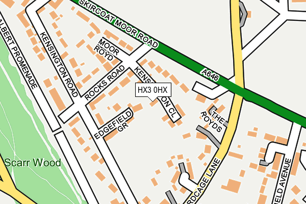 HX3 0HX map - OS OpenMap – Local (Ordnance Survey)