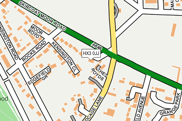 HX3 0JJ map - OS OpenMap – Local (Ordnance Survey)