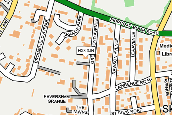 HX3 0JN map - OS OpenMap – Local (Ordnance Survey)