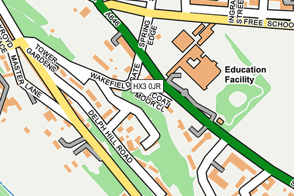 HX3 0JR map - OS OpenMap – Local (Ordnance Survey)