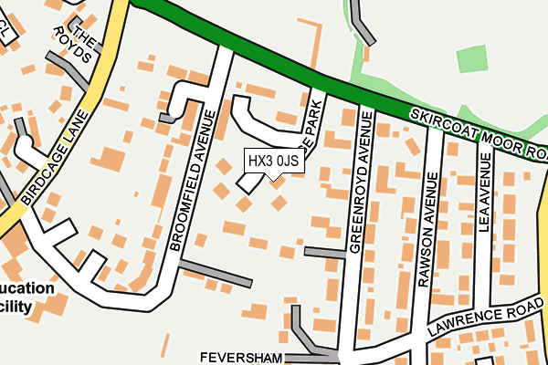HX3 0JS map - OS OpenMap – Local (Ordnance Survey)