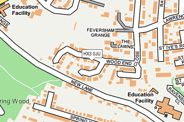 HX3 0JU map - OS OpenMap – Local (Ordnance Survey)