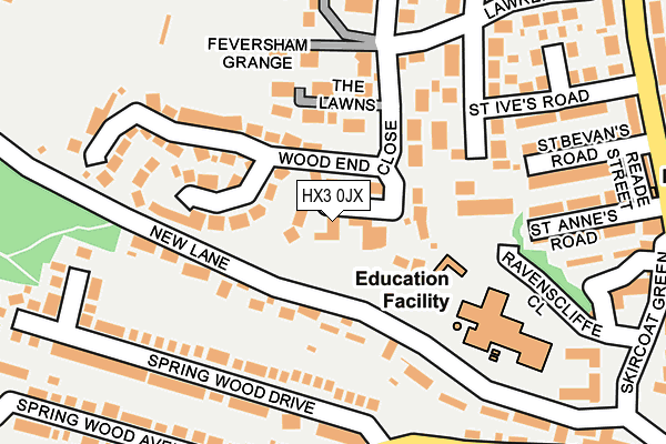 HX3 0JX map - OS OpenMap – Local (Ordnance Survey)