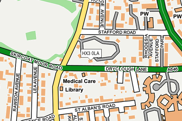 HX3 0LA map - OS OpenMap – Local (Ordnance Survey)