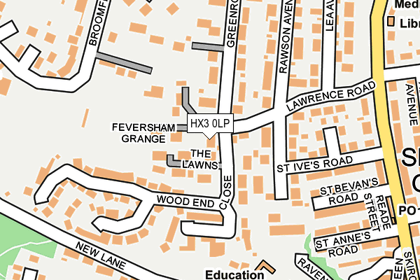 HX3 0LP map - OS OpenMap – Local (Ordnance Survey)