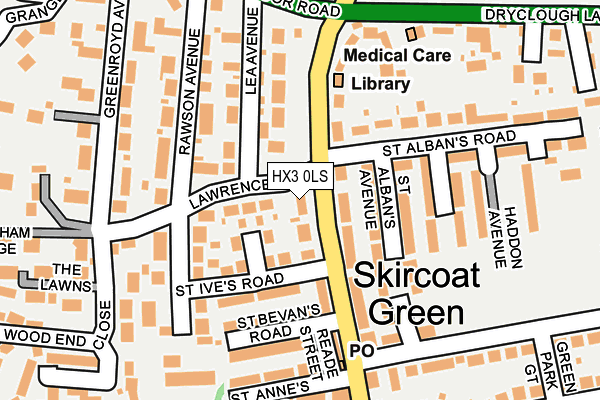 HX3 0LS map - OS OpenMap – Local (Ordnance Survey)