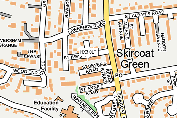 HX3 0LT map - OS OpenMap – Local (Ordnance Survey)