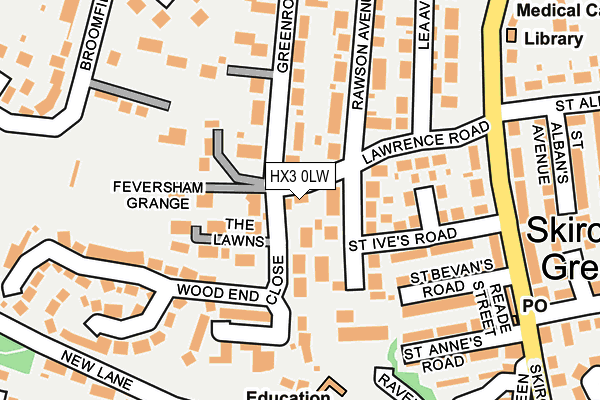 HX3 0LW map - OS OpenMap – Local (Ordnance Survey)