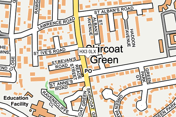 HX3 0LX map - OS OpenMap – Local (Ordnance Survey)