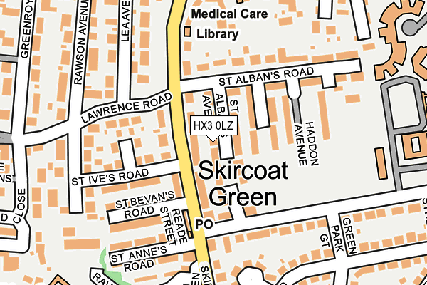 HX3 0LZ map - OS OpenMap – Local (Ordnance Survey)