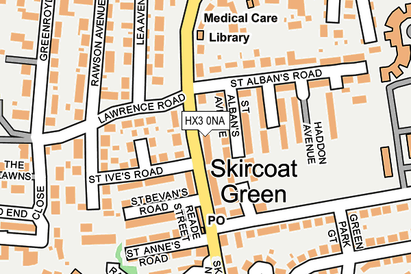 HX3 0NA map - OS OpenMap – Local (Ordnance Survey)