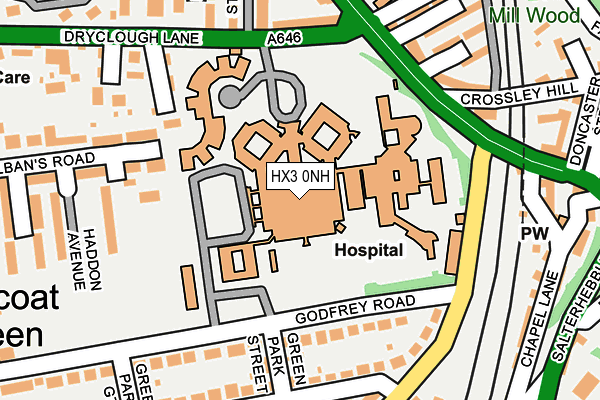 HX3 0NH map - OS OpenMap – Local (Ordnance Survey)