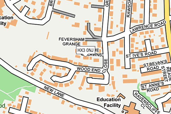 HX3 0NJ map - OS OpenMap – Local (Ordnance Survey)