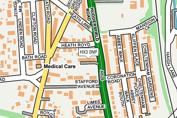 HX3 0NP map - OS OpenMap – Local (Ordnance Survey)