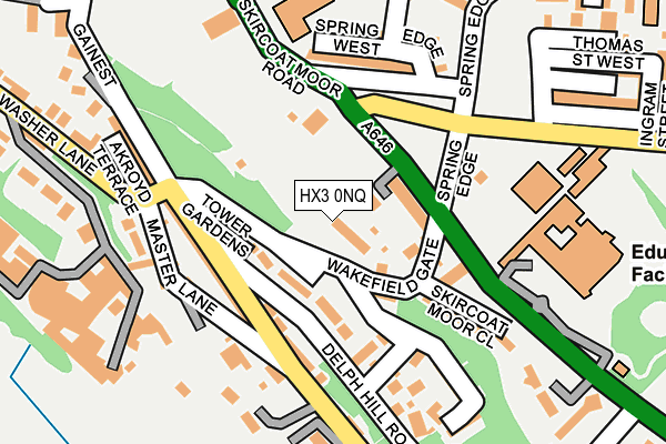 HX3 0NQ map - OS OpenMap – Local (Ordnance Survey)