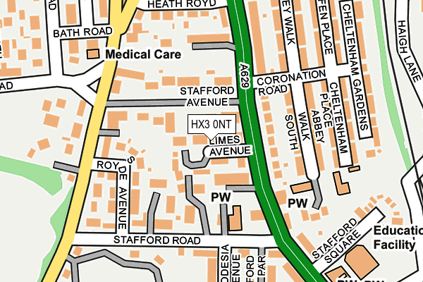 HX3 0NT map - OS OpenMap – Local (Ordnance Survey)