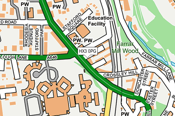 HX3 0PG map - OS OpenMap – Local (Ordnance Survey)