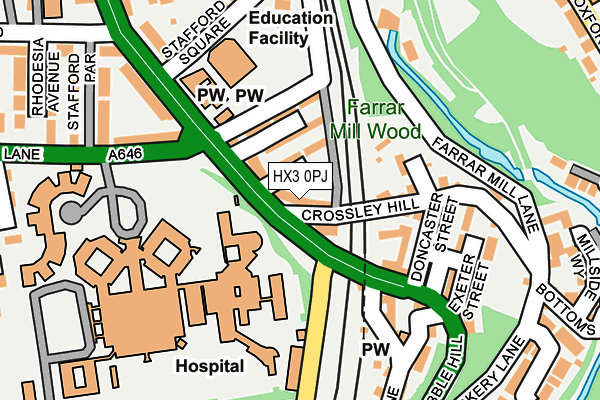 HX3 0PJ map - OS OpenMap – Local (Ordnance Survey)