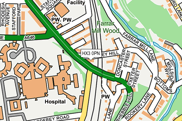 HX3 0PN map - OS OpenMap – Local (Ordnance Survey)