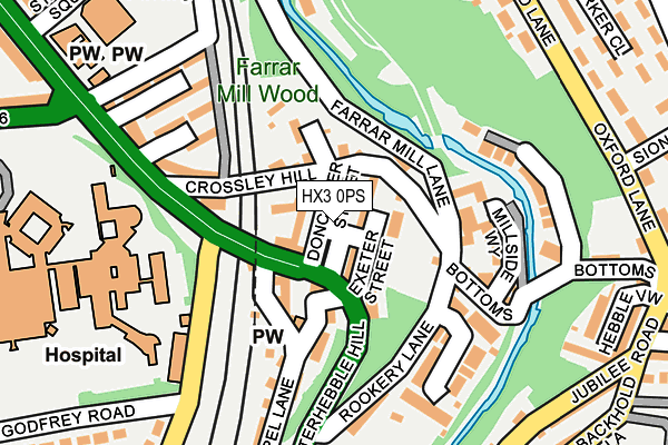 HX3 0PS map - OS OpenMap – Local (Ordnance Survey)