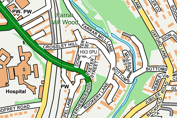 HX3 0PU map - OS OpenMap – Local (Ordnance Survey)