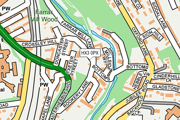 HX3 0PX map - OS OpenMap – Local (Ordnance Survey)