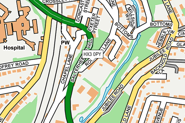 HX3 0PY map - OS OpenMap – Local (Ordnance Survey)