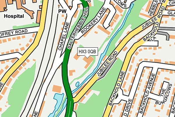 HX3 0QB map - OS OpenMap – Local (Ordnance Survey)