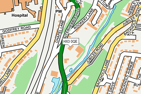 HX3 0QE map - OS OpenMap – Local (Ordnance Survey)