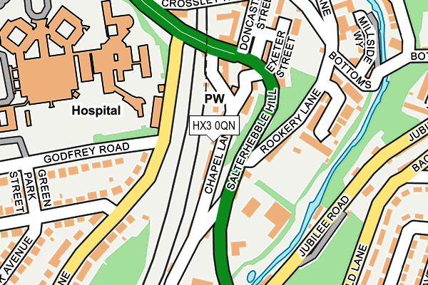 HX3 0QN map - OS OpenMap – Local (Ordnance Survey)