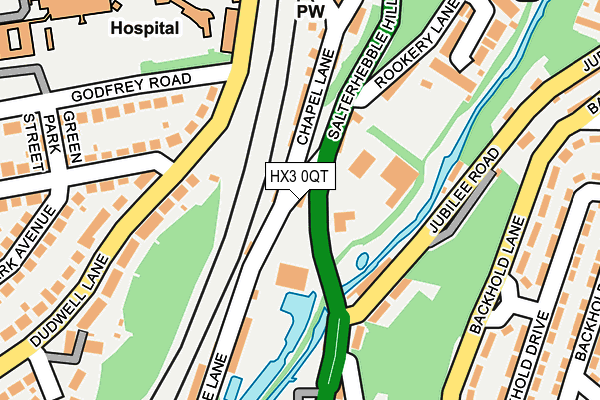 HX3 0QT map - OS OpenMap – Local (Ordnance Survey)