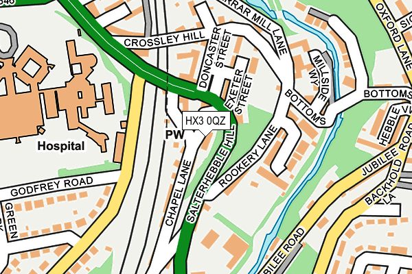 HX3 0QZ map - OS OpenMap – Local (Ordnance Survey)