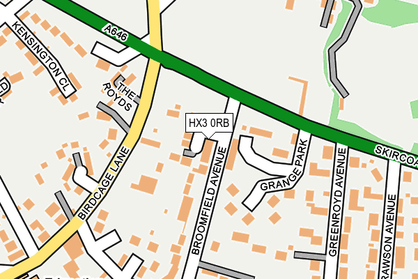 HX3 0RB map - OS OpenMap – Local (Ordnance Survey)