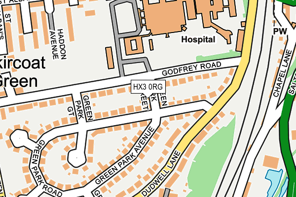 HX3 0RG map - OS OpenMap – Local (Ordnance Survey)