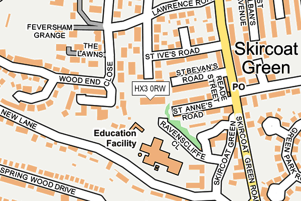 HX3 0RW map - OS OpenMap – Local (Ordnance Survey)