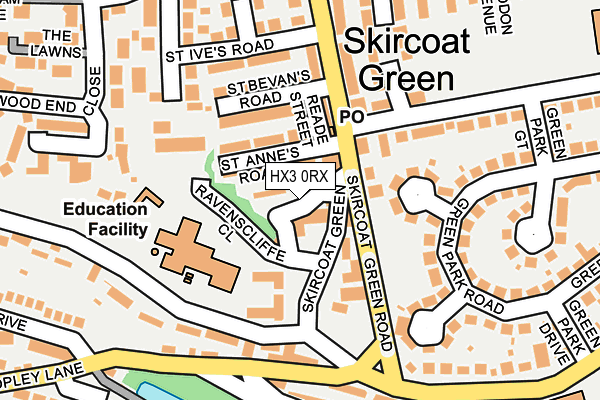 HX3 0RX map - OS OpenMap – Local (Ordnance Survey)