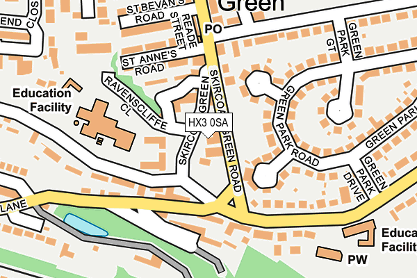 HX3 0SA map - OS OpenMap – Local (Ordnance Survey)