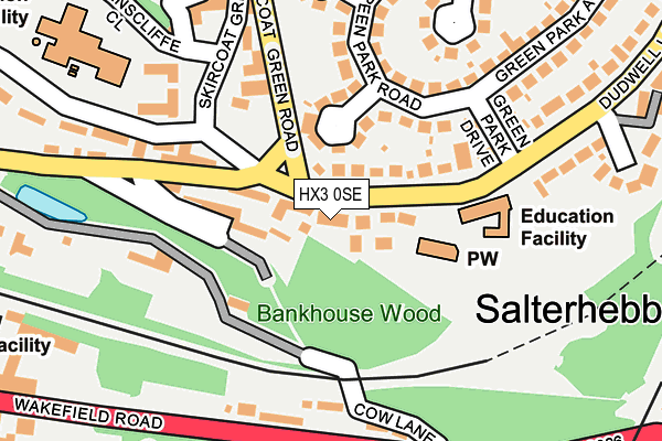 HX3 0SE map - OS OpenMap – Local (Ordnance Survey)