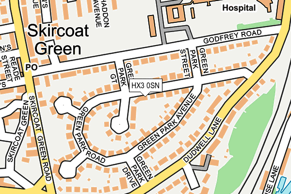 HX3 0SN map - OS OpenMap – Local (Ordnance Survey)