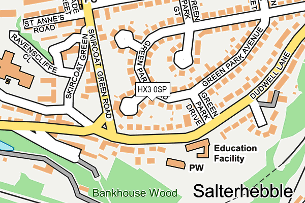 HX3 0SP map - OS OpenMap – Local (Ordnance Survey)