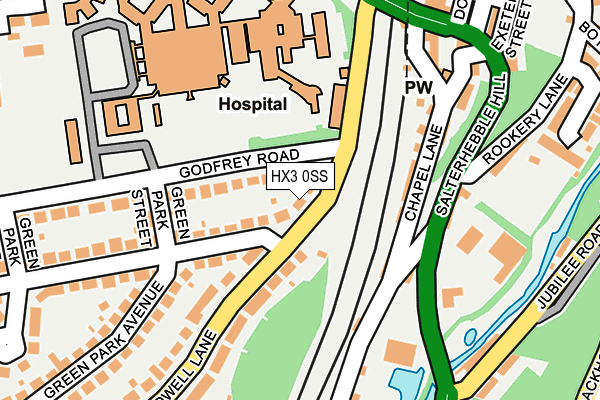 HX3 0SS map - OS OpenMap – Local (Ordnance Survey)