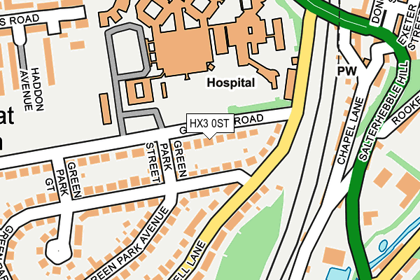 HX3 0ST map - OS OpenMap – Local (Ordnance Survey)