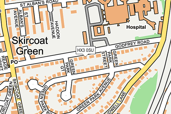 HX3 0SU map - OS OpenMap – Local (Ordnance Survey)