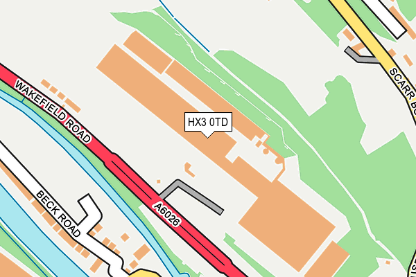 HX3 0TD map - OS OpenMap – Local (Ordnance Survey)