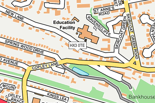 HX3 0TE map - OS OpenMap – Local (Ordnance Survey)